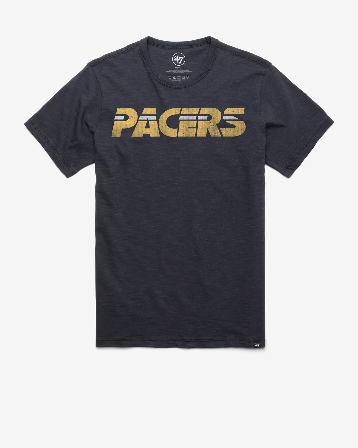 INDIANA PACERS HARDWOOD CLASSICS GRIT WORDMARK '47 SCRUM TEE FALL NAVY