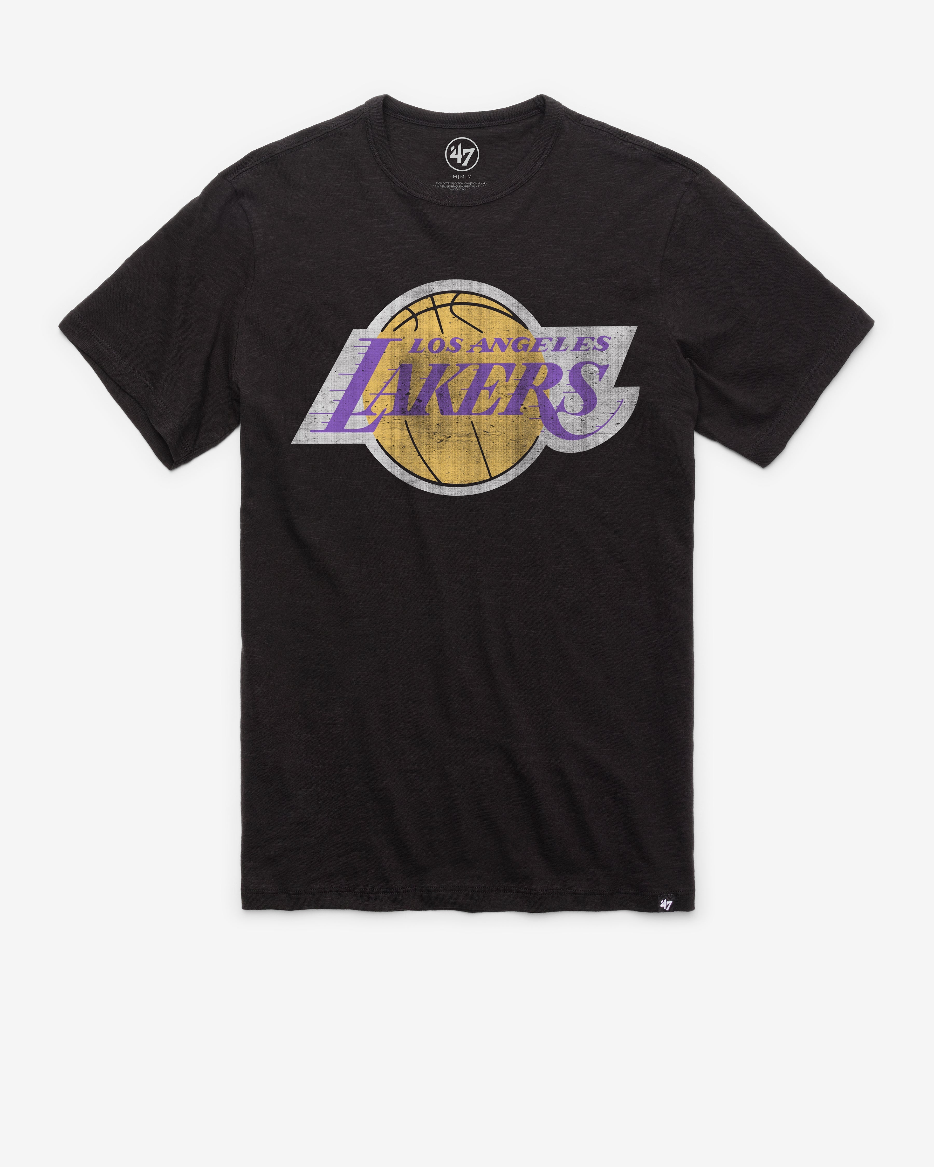 LOS ANGELES LAKERS HARDWOOD CLASSICS GRIT '47 SCRUM TEE JET BLACK
