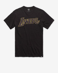 LOS ANGELES LAKERS HARDWOOD CLASSICS GRIT WORDMARK '47 SCRUM TEE JET BLACK