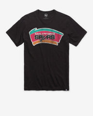 SAN ANTONIO SPURS HARDWOOD CLASSICS GRIT '47 SCRUM TEE JET BLACK