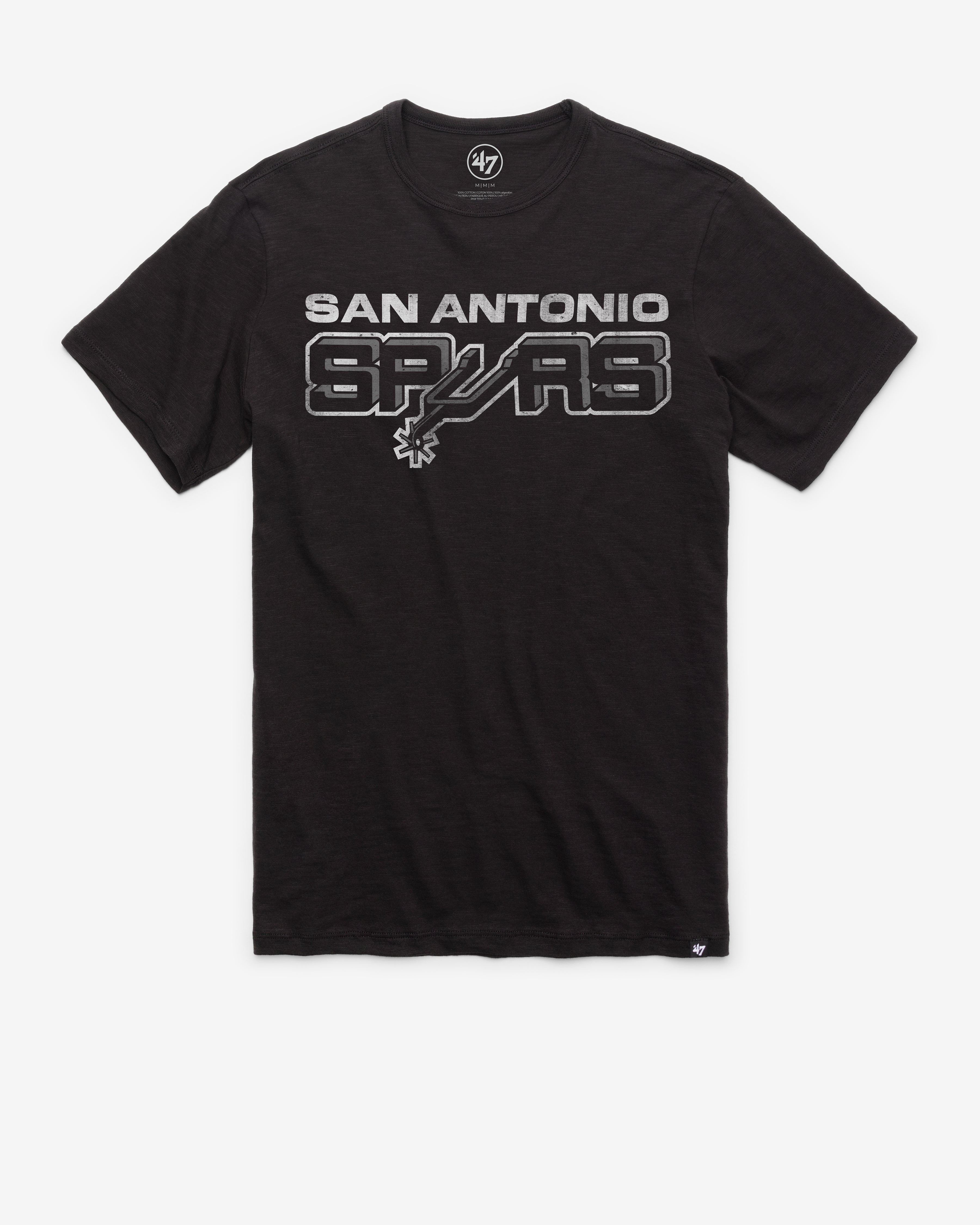 SAN ANTONIO SPURS HARDWOOD CLASSICS GRIT '47 SCRUM TEE JET BLACK
