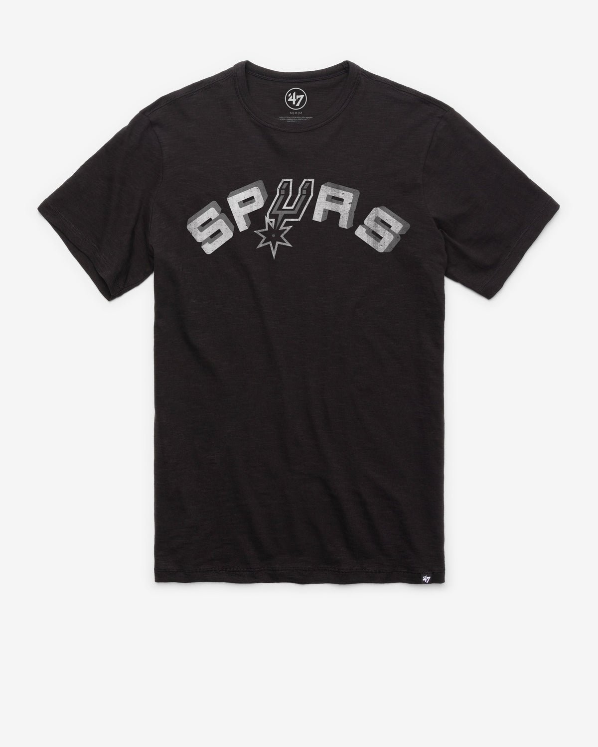 SAN ANTONIO SPURS HARDWOOD CLASSICS GRIT WORDMARK '47 SCRUM TEE JET BLACK