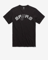 SAN ANTONIO SPURS HARDWOOD CLASSICS GRIT WORDMARK '47 SCRUM TEE JET BLACK