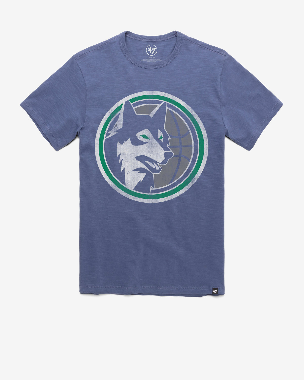 MINNESOTA TIMBERWOLVES HARDWOOD CLASSICS GRIT '47 SCRUM TEE BLEACHER BLUE