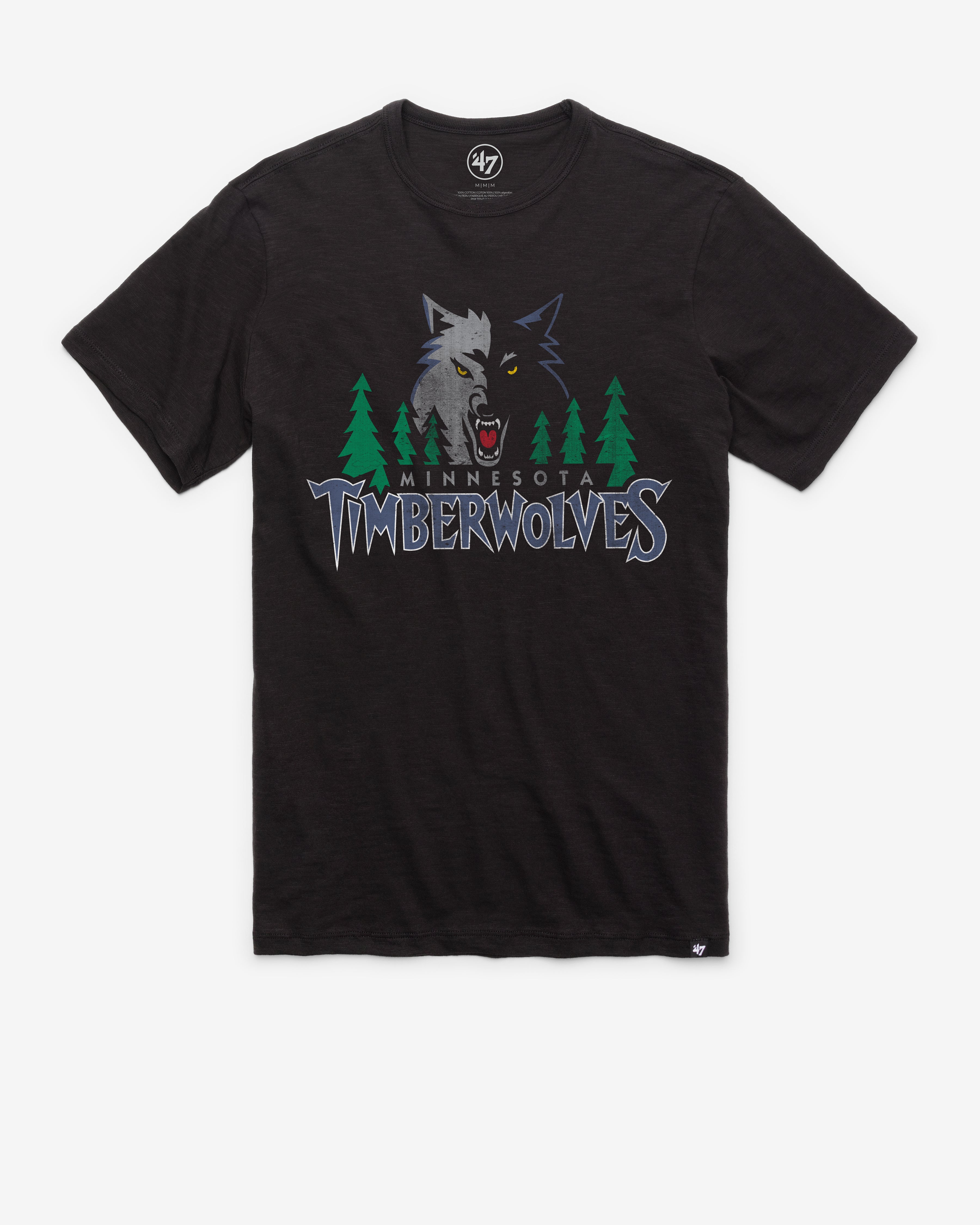 MINNESOTA TIMBERWOLVES HARDWOOD CLASSICS GRIT '47 SCRUM TEE JET BLACK