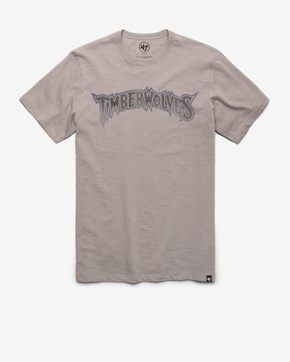 MINNESOTA TIMBERWOLVES HARDWOOD CLASSICS GRIT WORDMARK '47 SCRUM TEE WOLF GREY