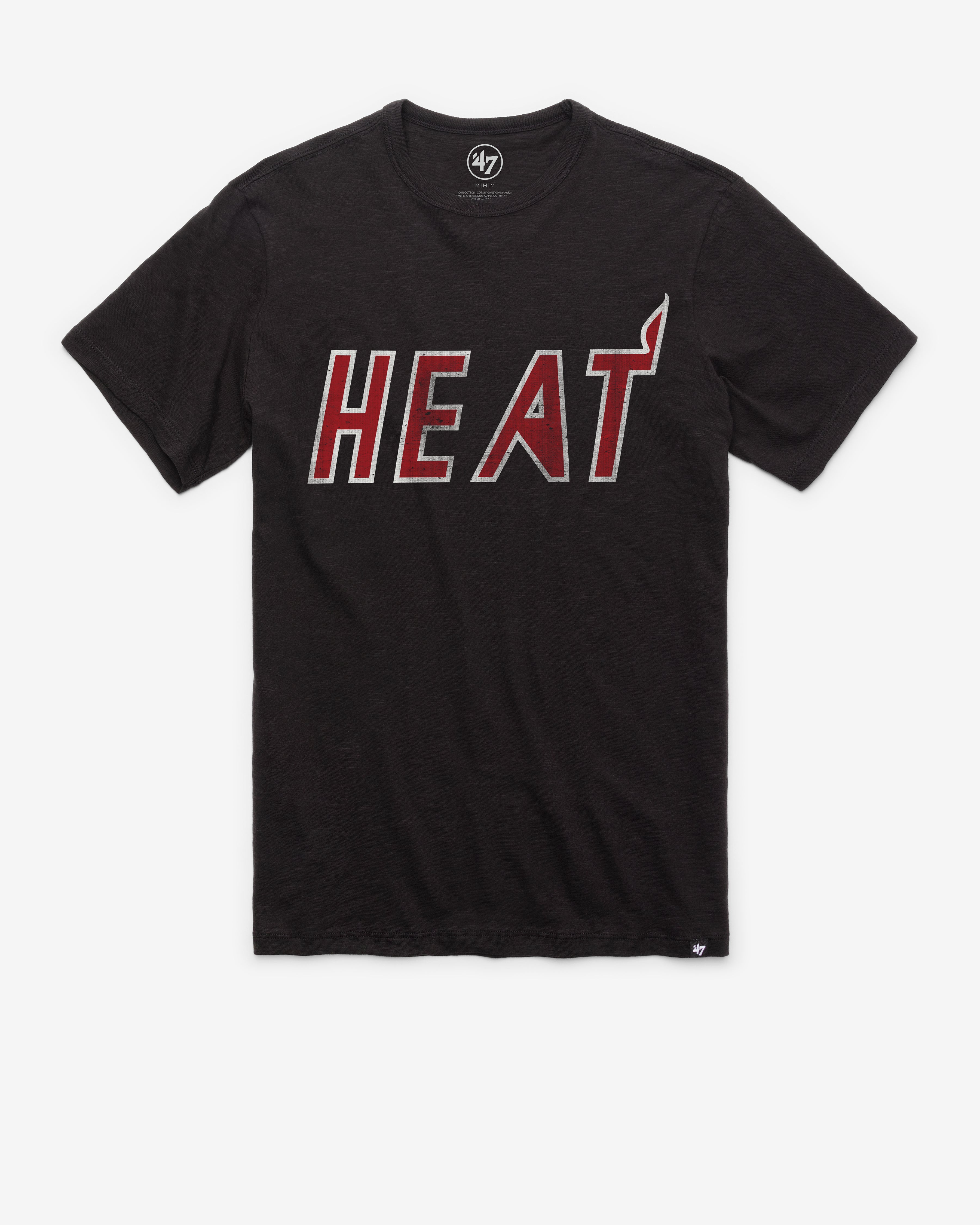 MIAMI HEAT HARDWOOD CLASSICS GRIT WORDMARK '47 SCRUM TEE JET BLACK
