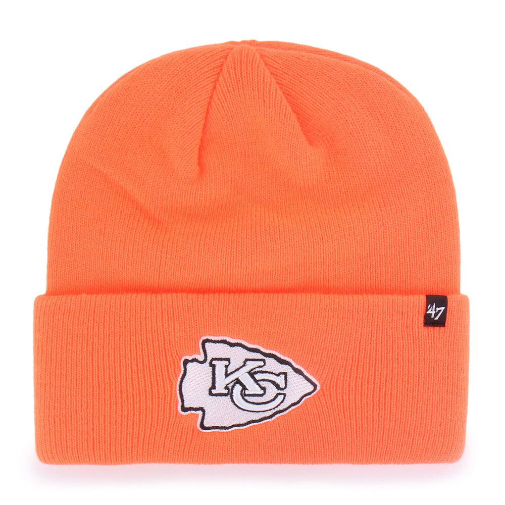 KANSAS CITY CHIEFS HUNTER '47 CUFF KNIT NEON ORANGE