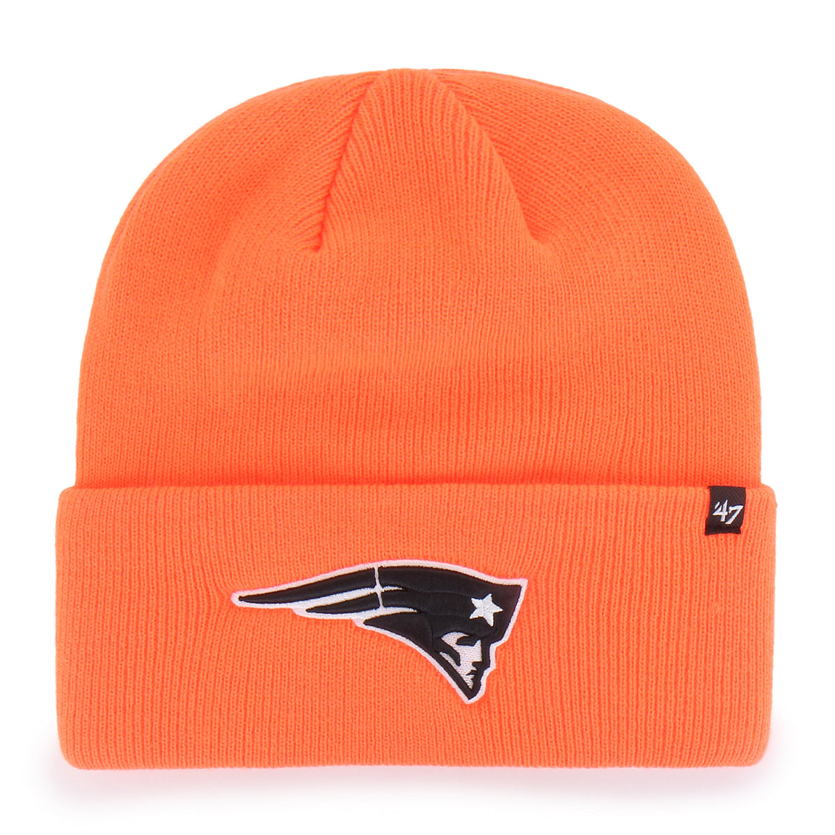 NEW ENGLAND PATRIOTS HUNTER '47 CUFF KNIT NEON ORANGE