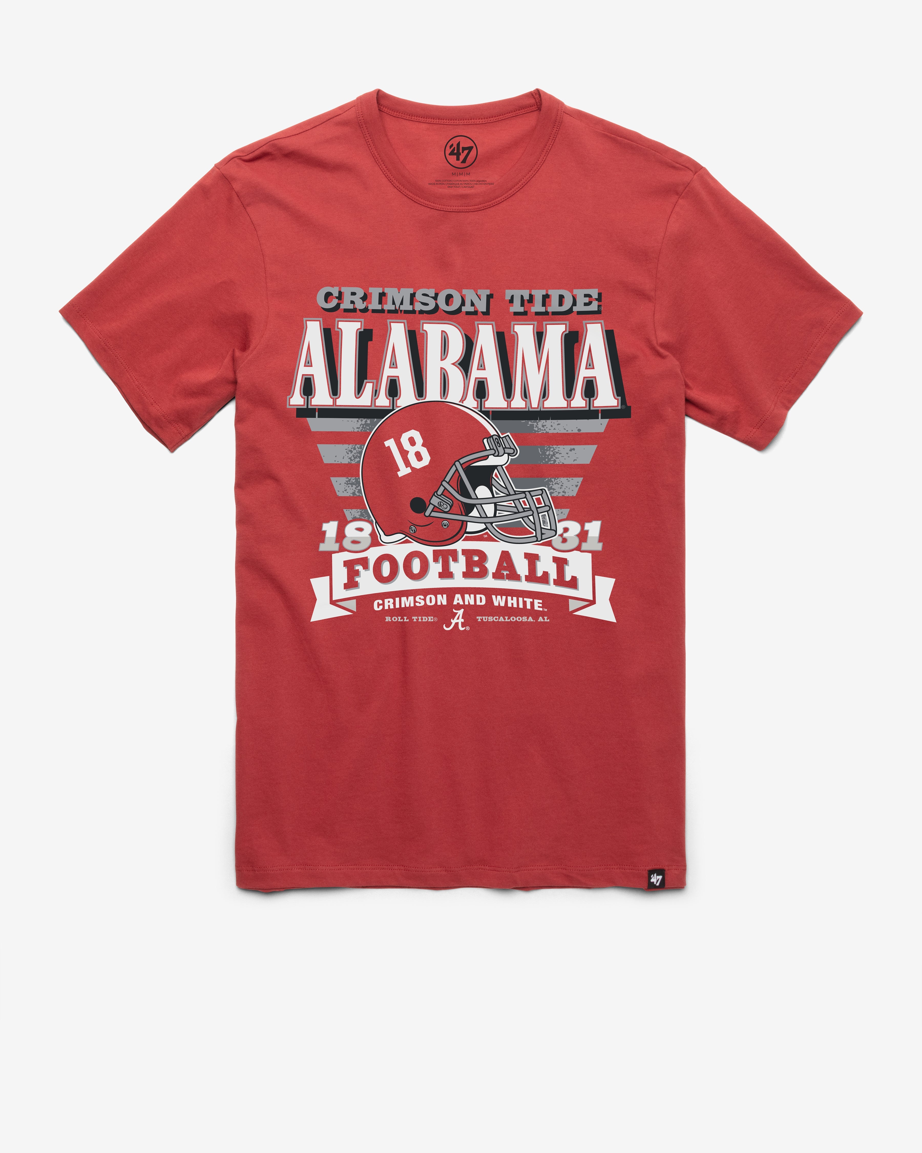 ALABAMA CRIMSON TIDE STRIPE SPLASH '47 FRANKLIN TEE MISSION RED