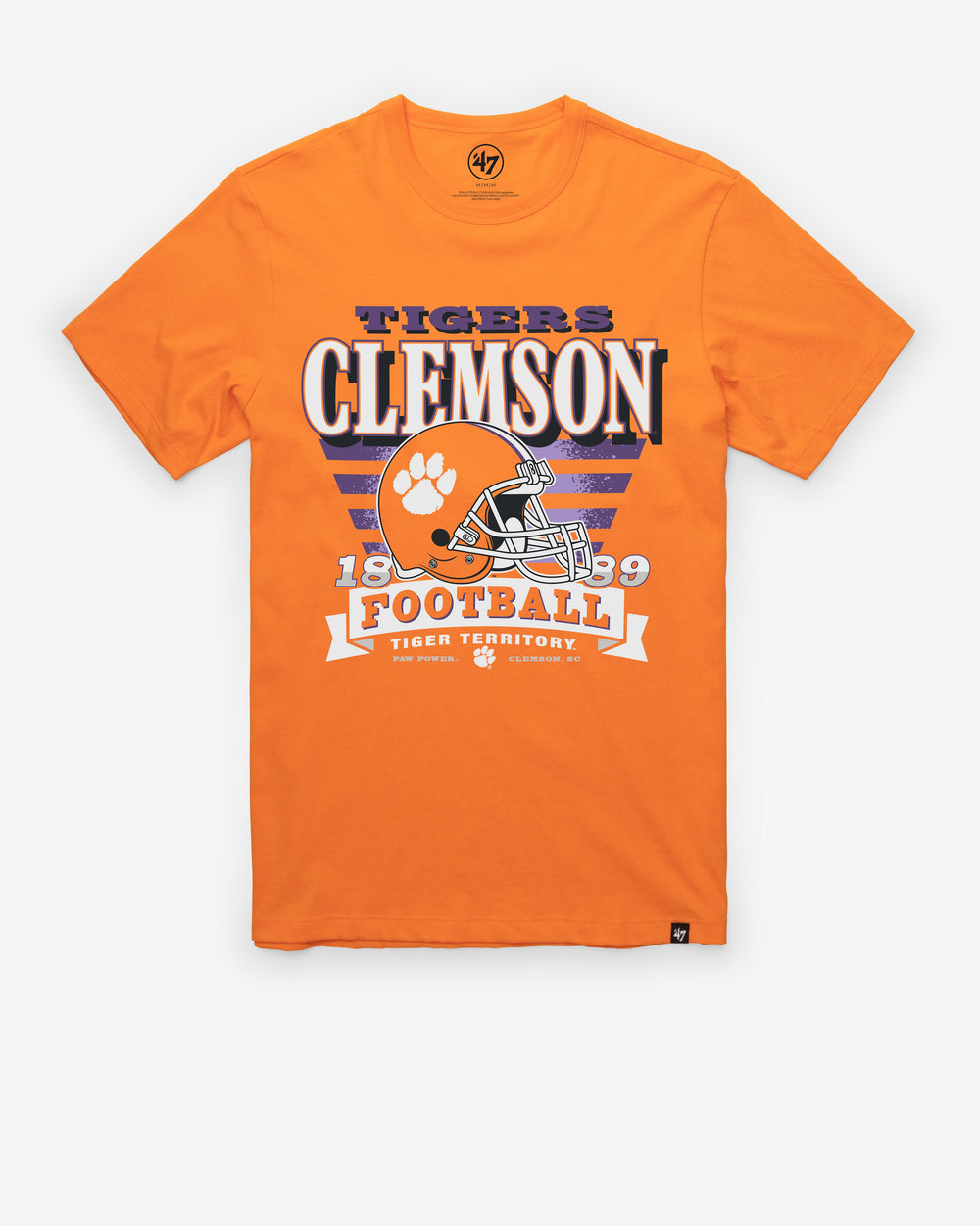 CLEMSON TIGERS STRIPE SPLASH '47 FRANKLIN TEE SIGNAL ORANGE