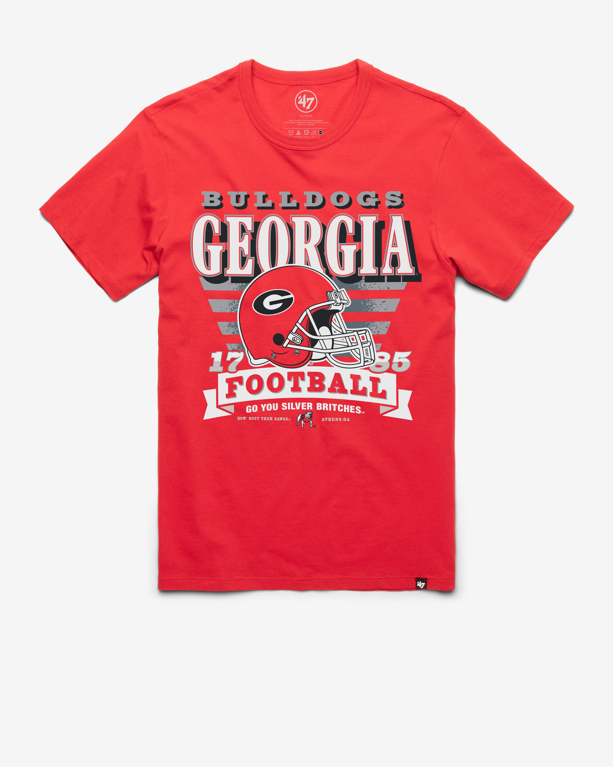 GEORGIA BULLDOGS STRIPE SPLASH '47 FRANKLIN TEE RACER RED