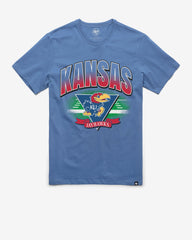 KANSAS JAYHAWKS ARENA FADE '47 FRANKLIN TEE CADET BLUE