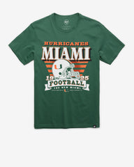 MIAMI HURRICANES STRIPE SPLASH '47 FRANKLIN TEE ELM GREEN