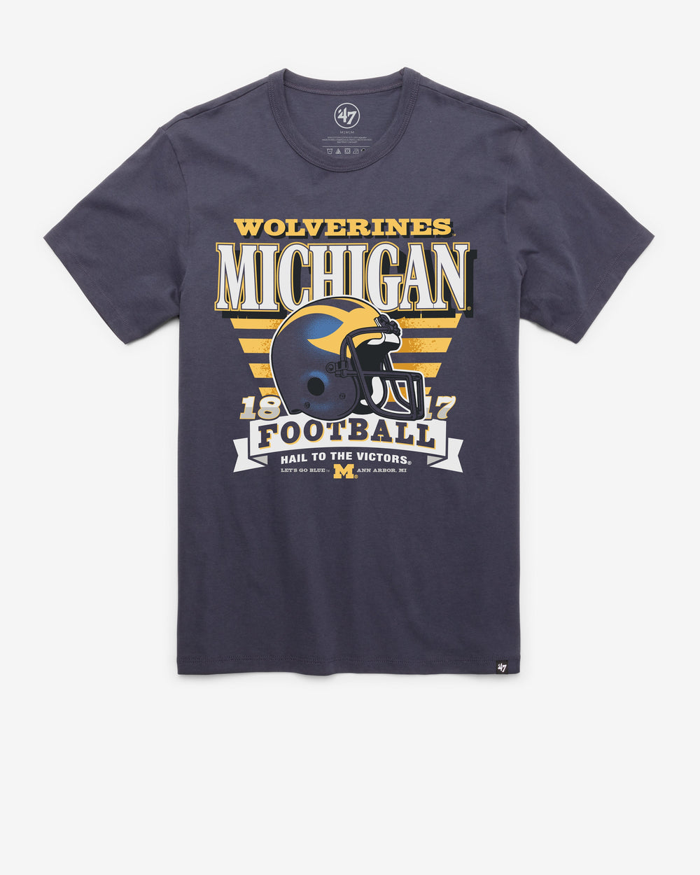 MICHIGAN WOLVERINES STRIPE SPLASH '47 FRANKLIN TEE ATLAS BLUE