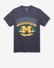 MICHIGAN WOLVERINES ARENA FADE '47 FRANKLIN TEE ATLAS BLUE