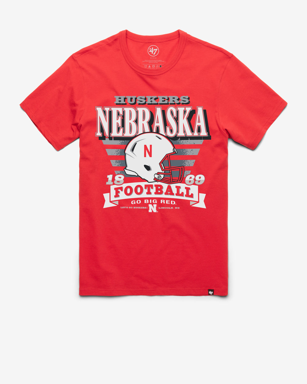 NEBRASKA CORNHUSKERS STRIPE SPLASH '47 FRANKLIN TEE RACER RED