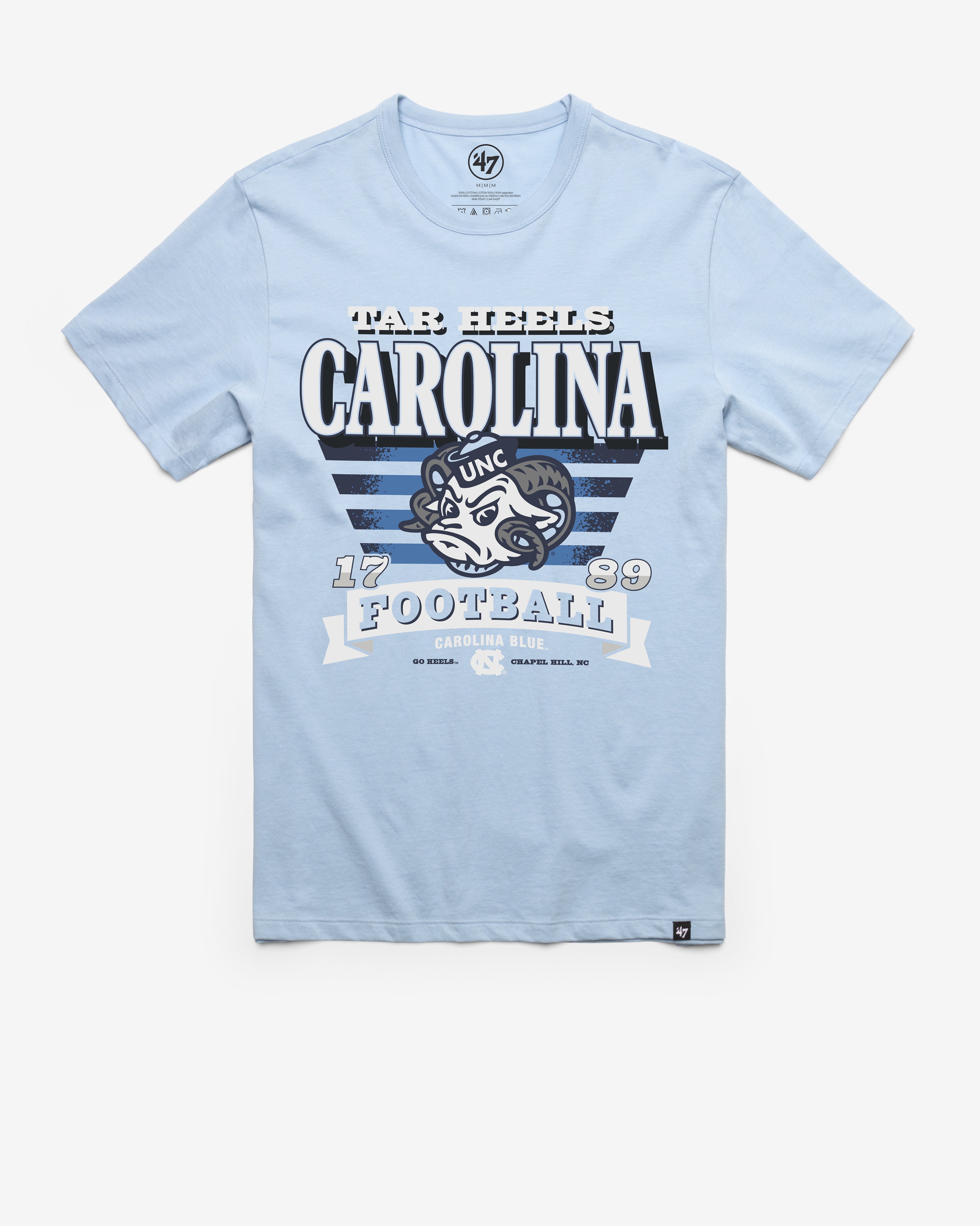 NORTH CAROLINA TAR HEELS UNC STRIPE SPLASH '47 FRANKLIN TEE GULF BLUE