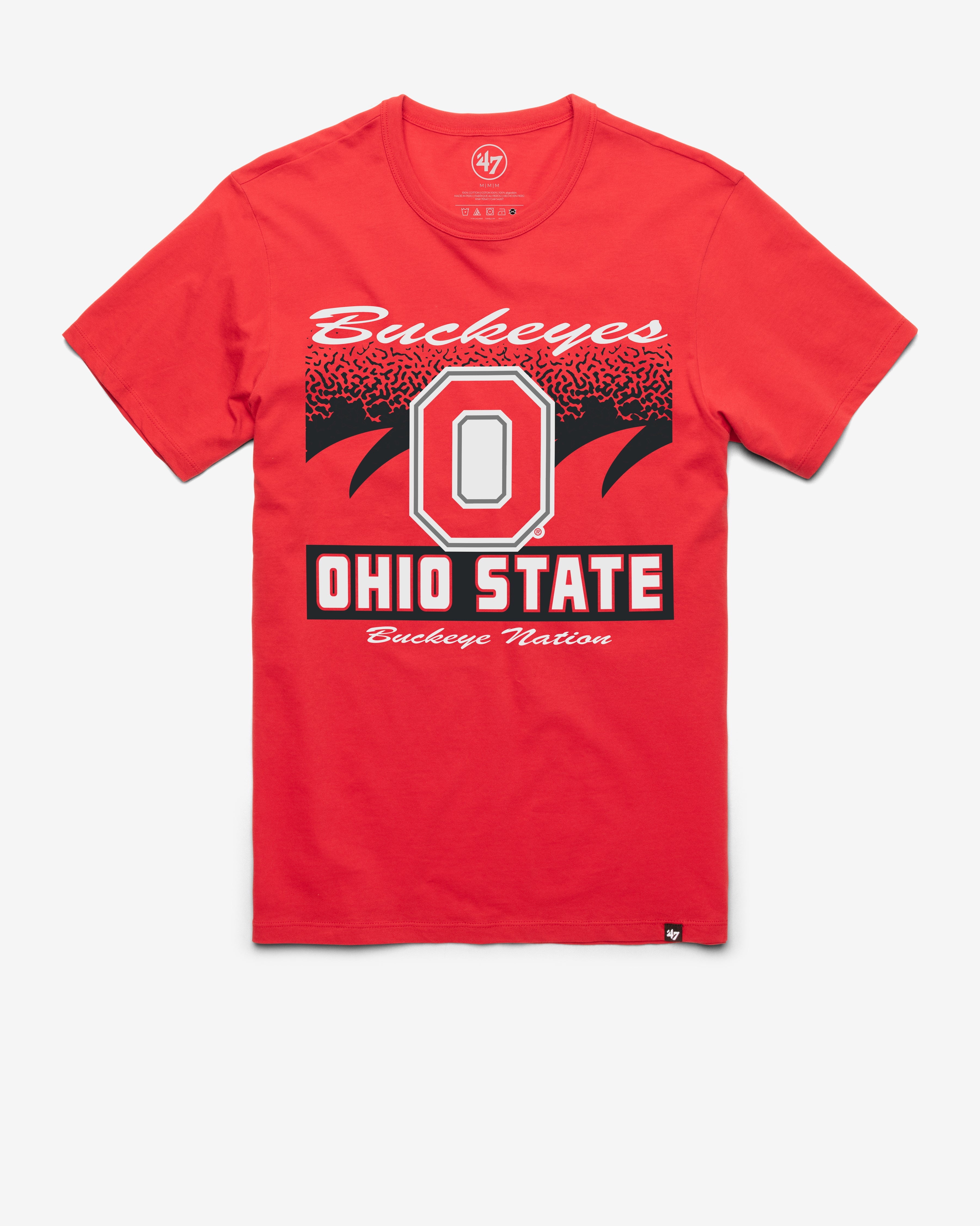 OHIO STATE BUCKEYES WAVER '47 FRANKLIN TEE RACER RED