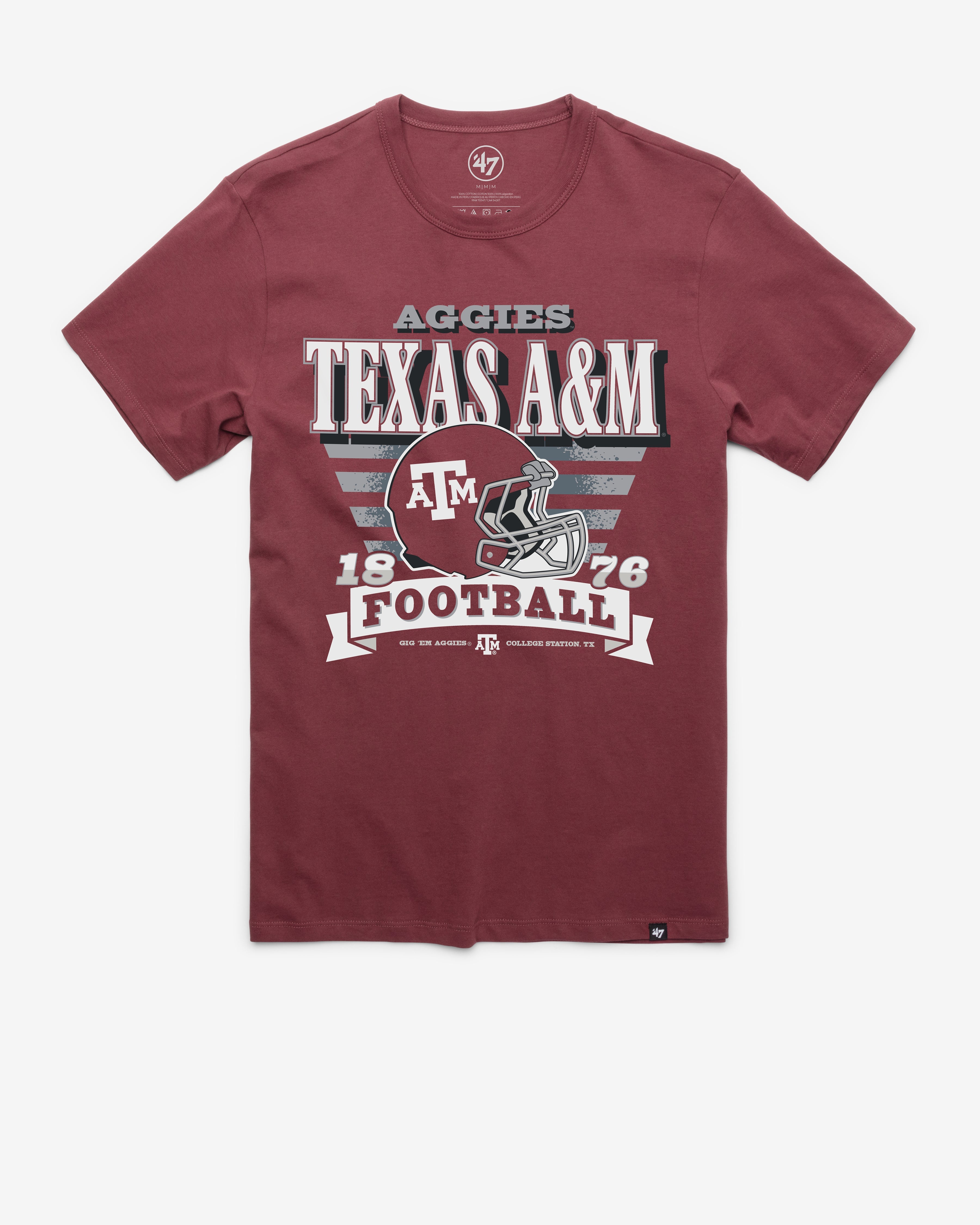 TEXAS A&M AGGIES STRIPE SPLASH '47 FRANKLIN TEE MULBERRY MAROON