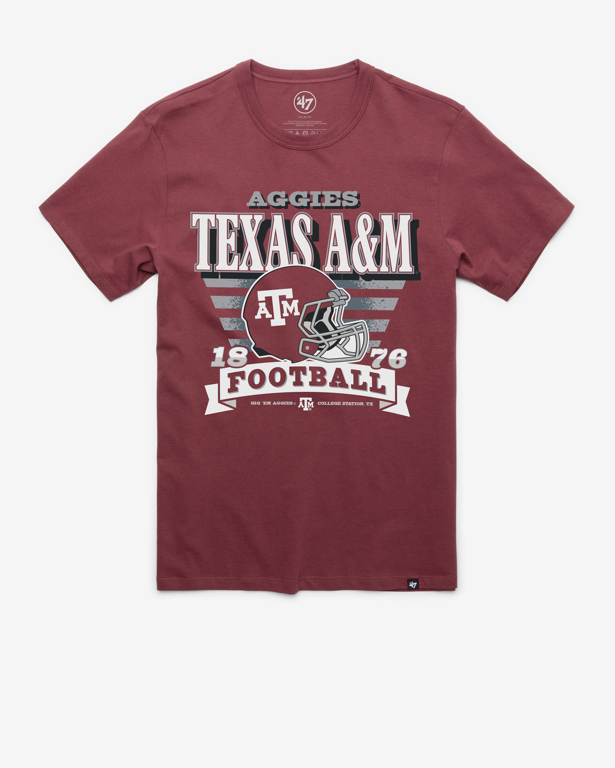 TEXAS A&M AGGIES STRIPE SPLASH '47 FRANKLIN TEE MULBERRY MAROON