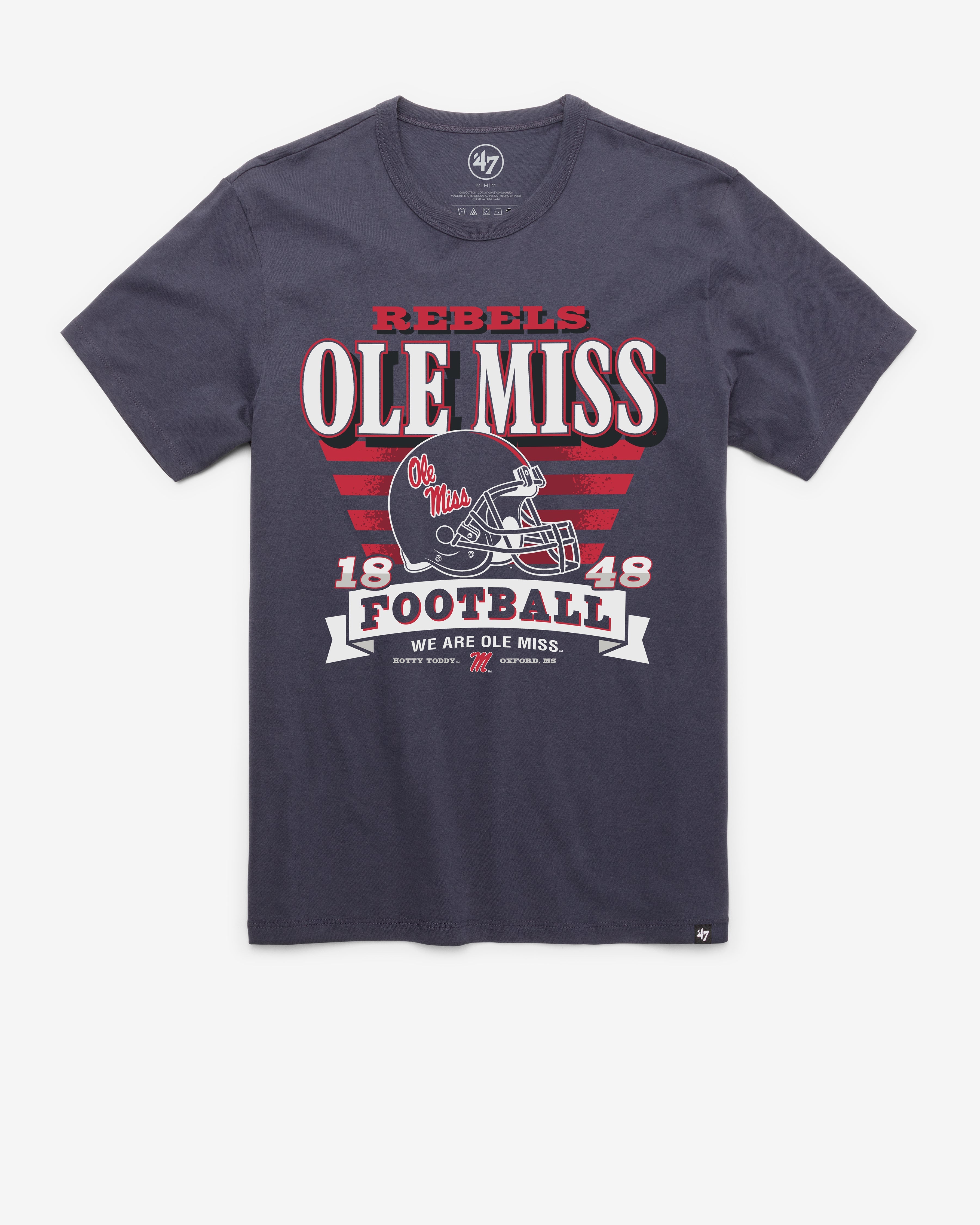 MISSISSIPPI REBELS STRIPE SPLASH '47 FRANKLIN TEE ATLAS BLUE