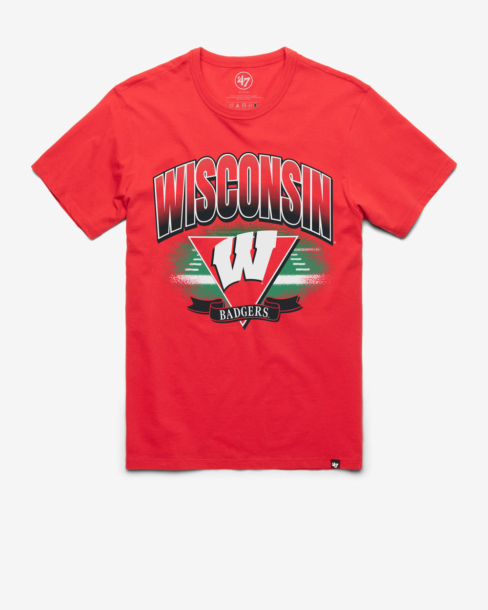 WISCONSIN BADGERS ARENA FADE '47 FRANKLIN TEE RACER RED