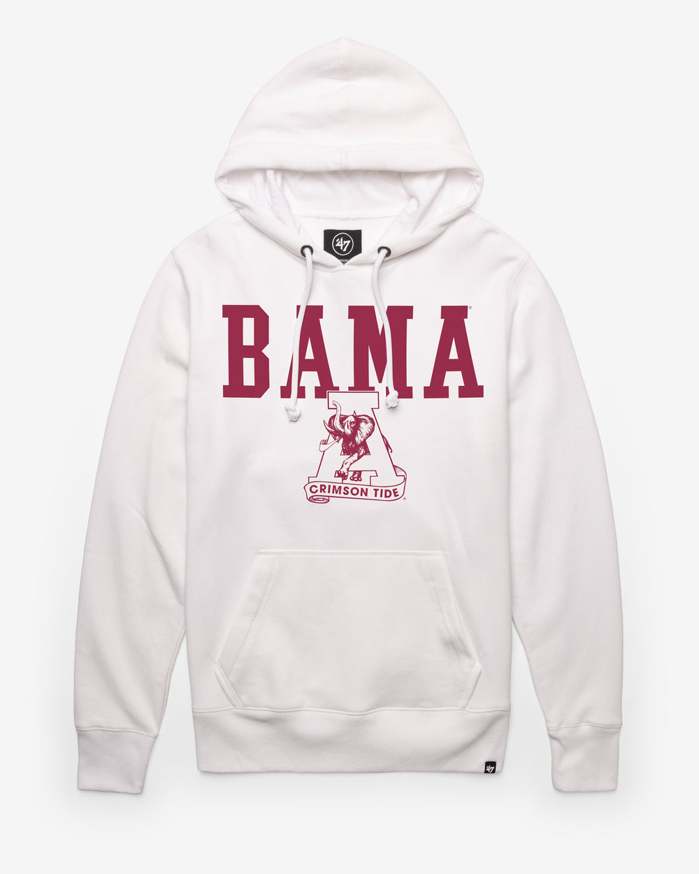 ALABAMA CRIMSON TIDE VINTAGE STRAIGHT BLOCK '47 HEADLINE HOOD WHITE WASH