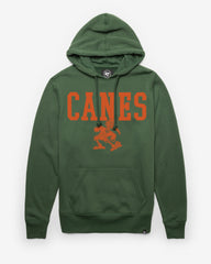 MIAMI HURRICANES VINTAGE STRAIGHT BLOCK '47 HEADLINE HOOD DARK GREEN