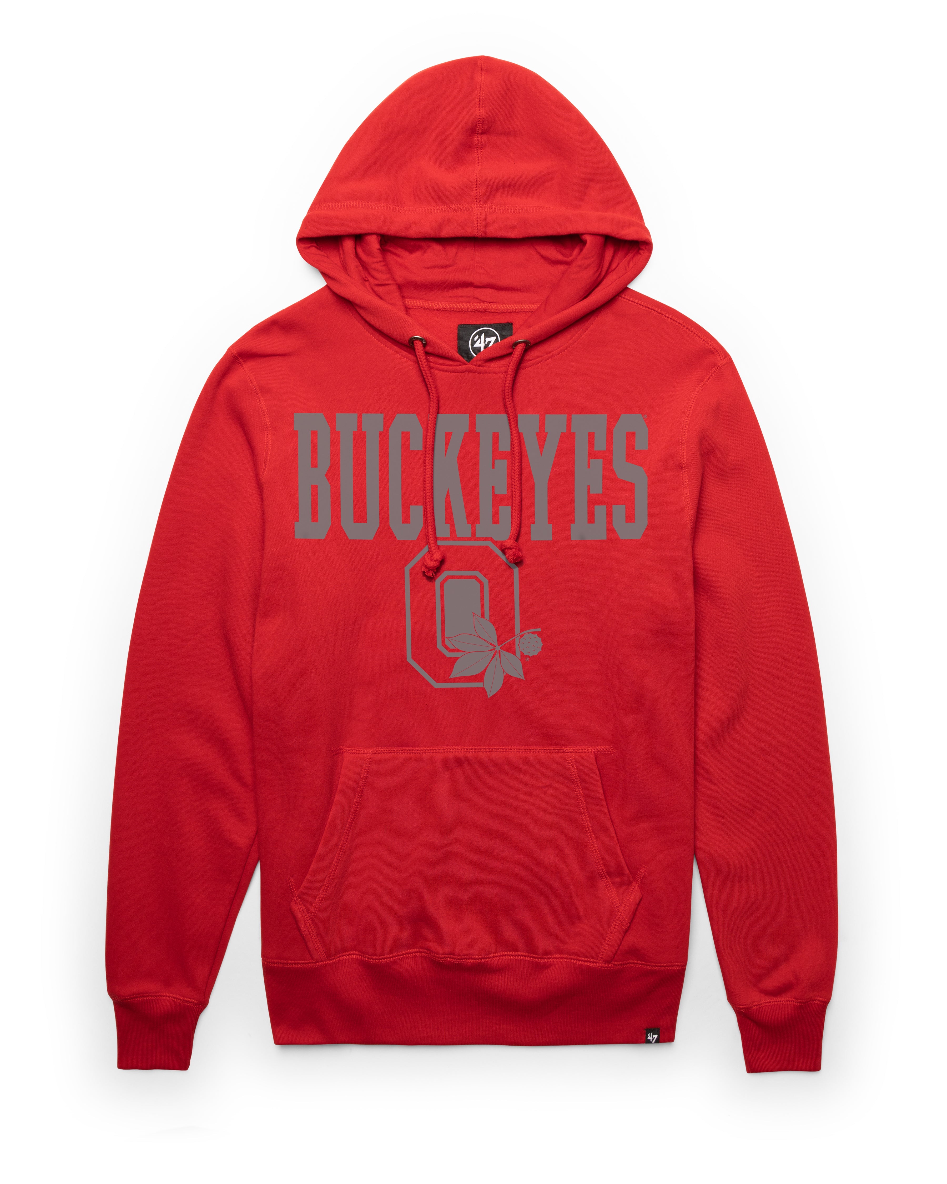 OHIO STATE BUCKEYES VINTAGE STRAIGHT BLOCK '47 HEADLINE HOOD RED