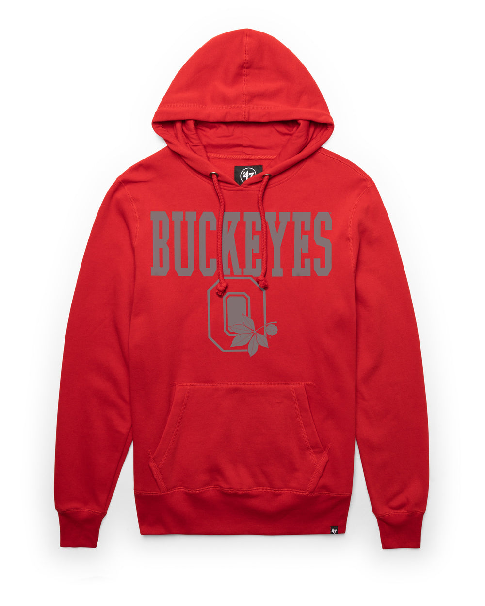 OHIO STATE BUCKEYES VINTAGE STRAIGHT BLOCK '47 HEADLINE HOOD RED