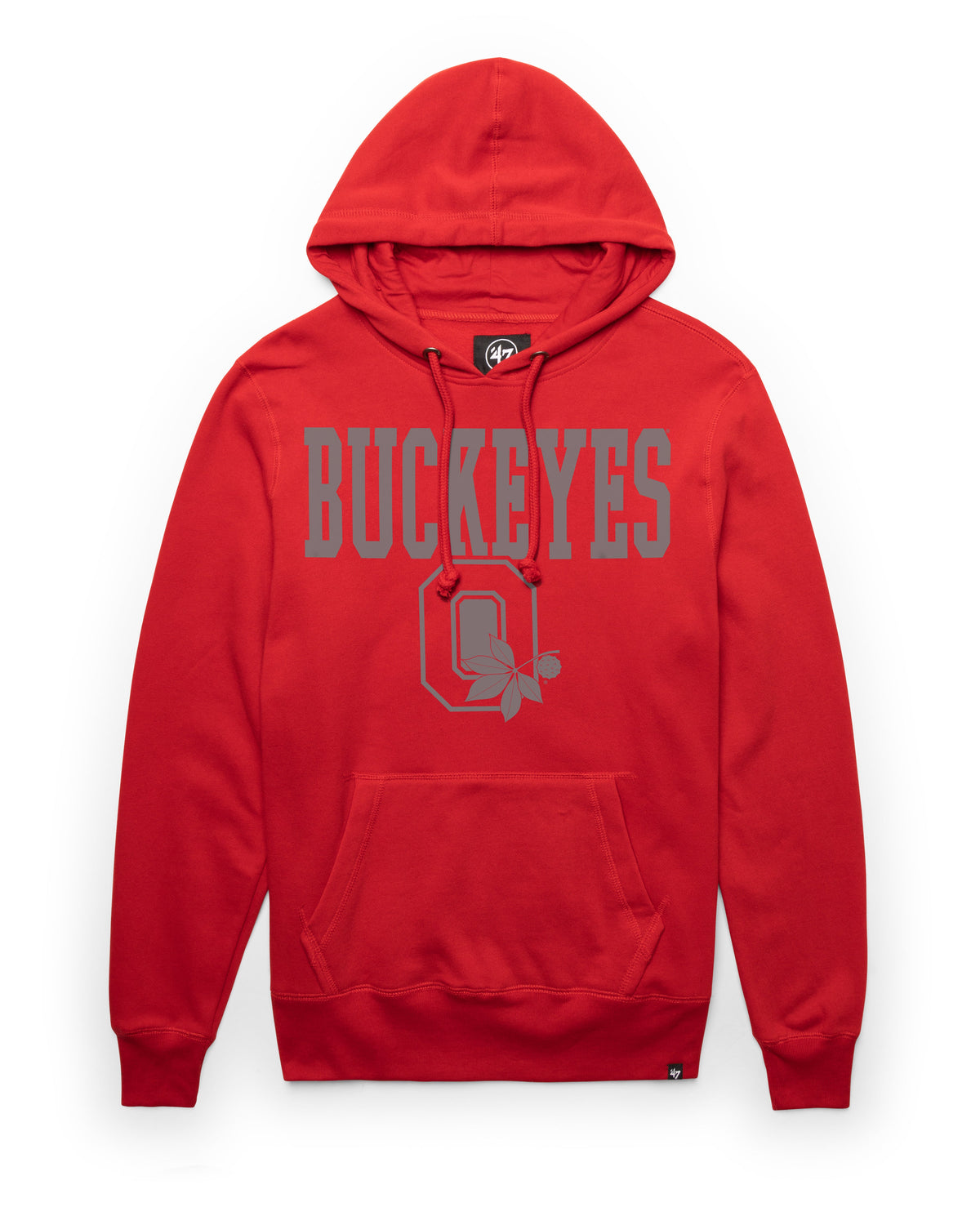 OHIO STATE BUCKEYES VINTAGE STRAIGHT BLOCK '47 HEADLINE HOOD RED