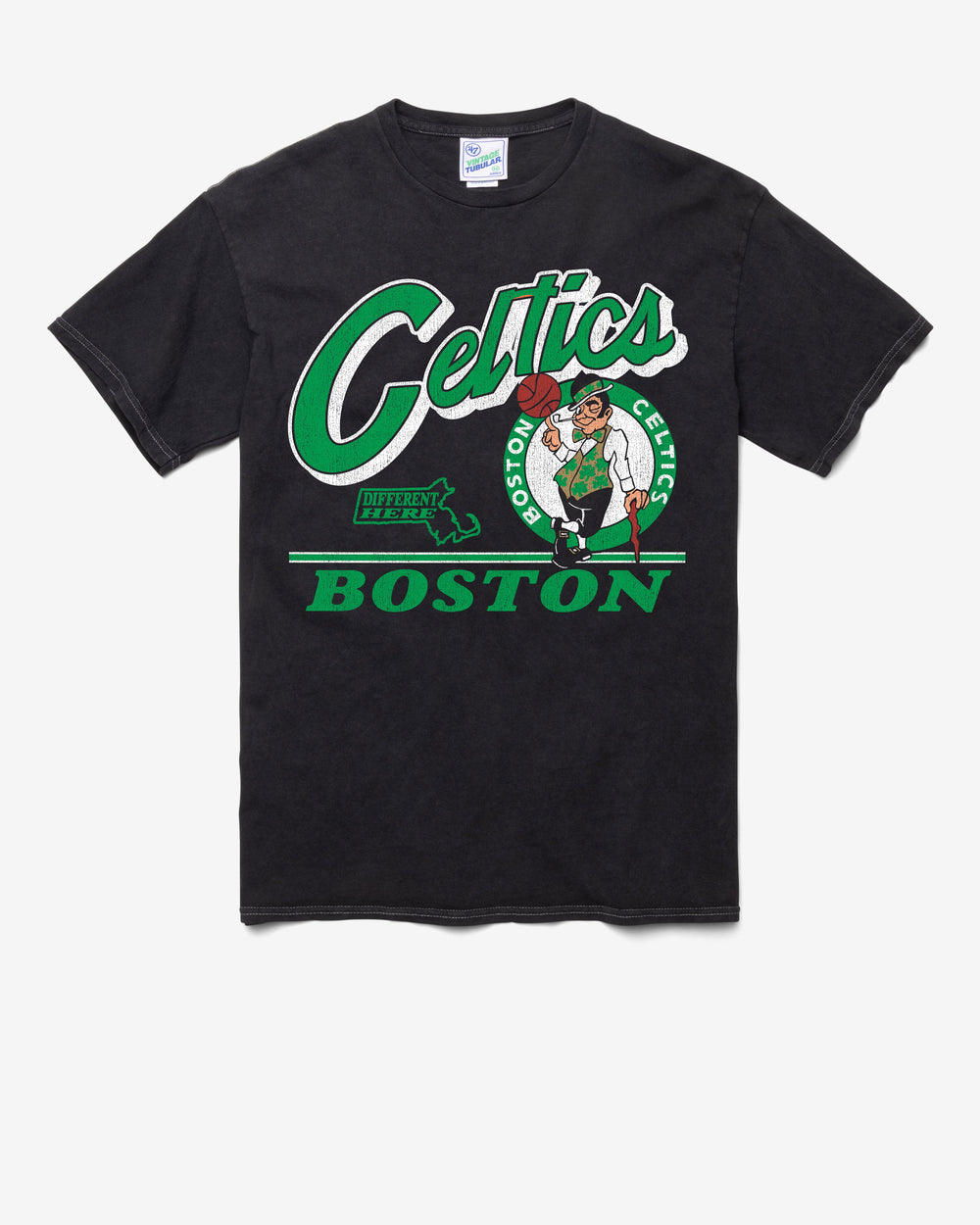 BOSTON CELTICS FLY BY VINTAGE '47 TUBULAR TEE DT BLACK
