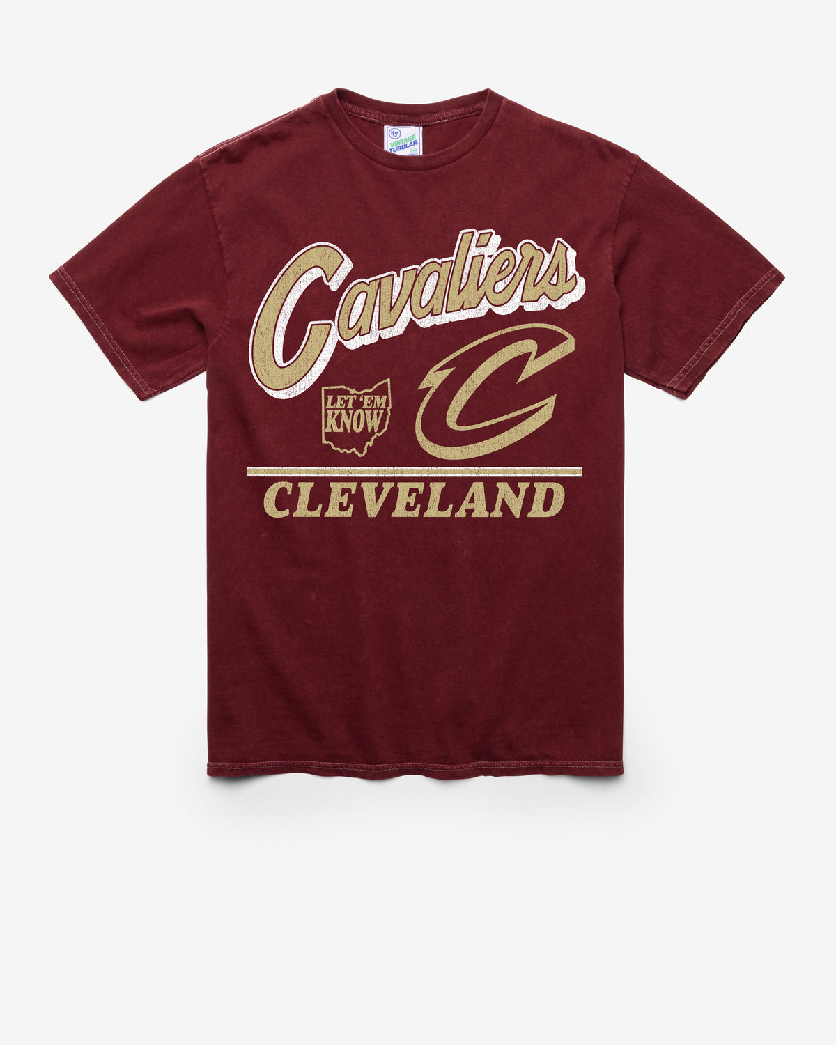 CLEVELAND CAVALIERS FLY BY VINTAGE '47 TUBULAR TEE DT GARNET
