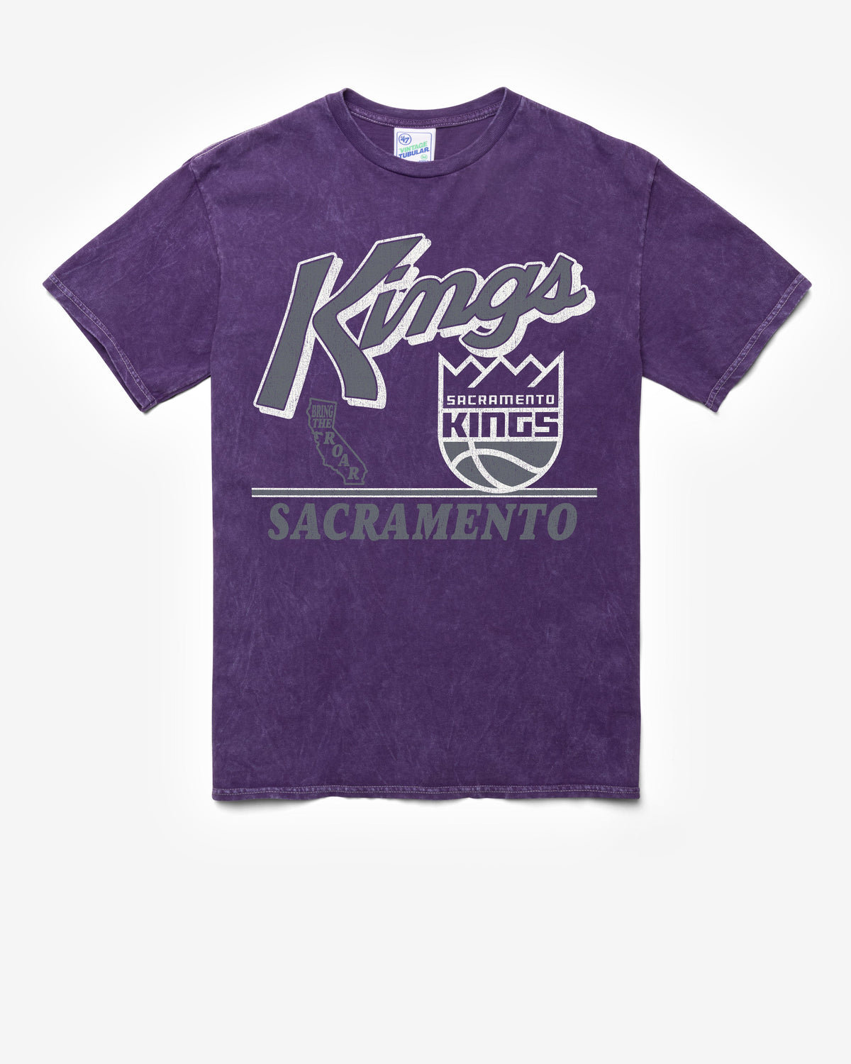 SACRAMENTO KINGS FLY BY VINTAGE '47 TUBULAR TEE DT PURPLE