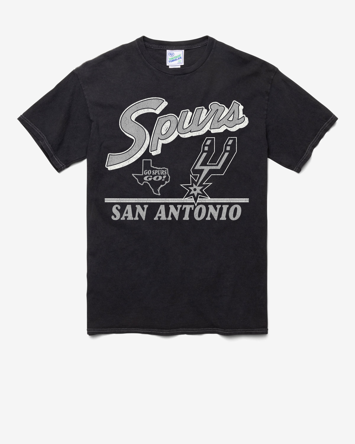 SAN ANTONIO SPURS FLY BY VINTAGE '47 TUBULAR TEE DT BLACK