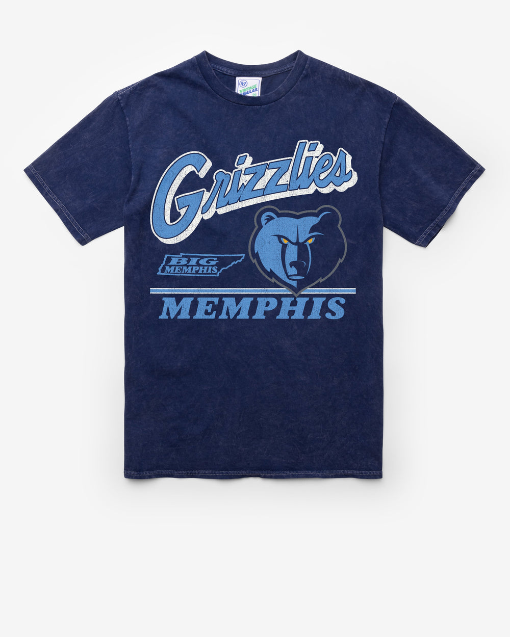 MEMPHIS GRIZZLIES FLY BY VINTAGE '47 TUBULAR TEE DT NAVY