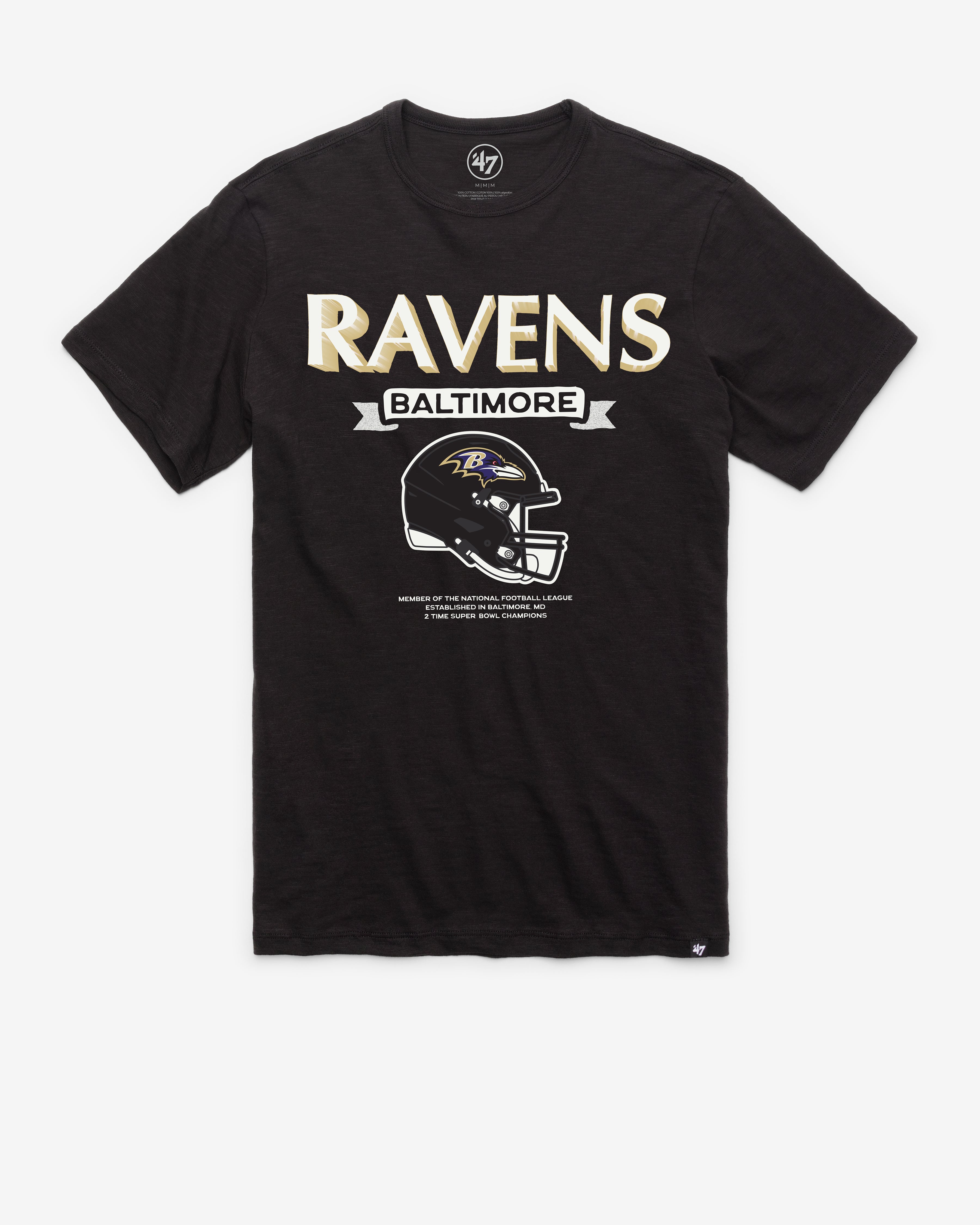 BALTIMORE RAVENS LONG HAUL '47 SCRUM TEE JET BLACK