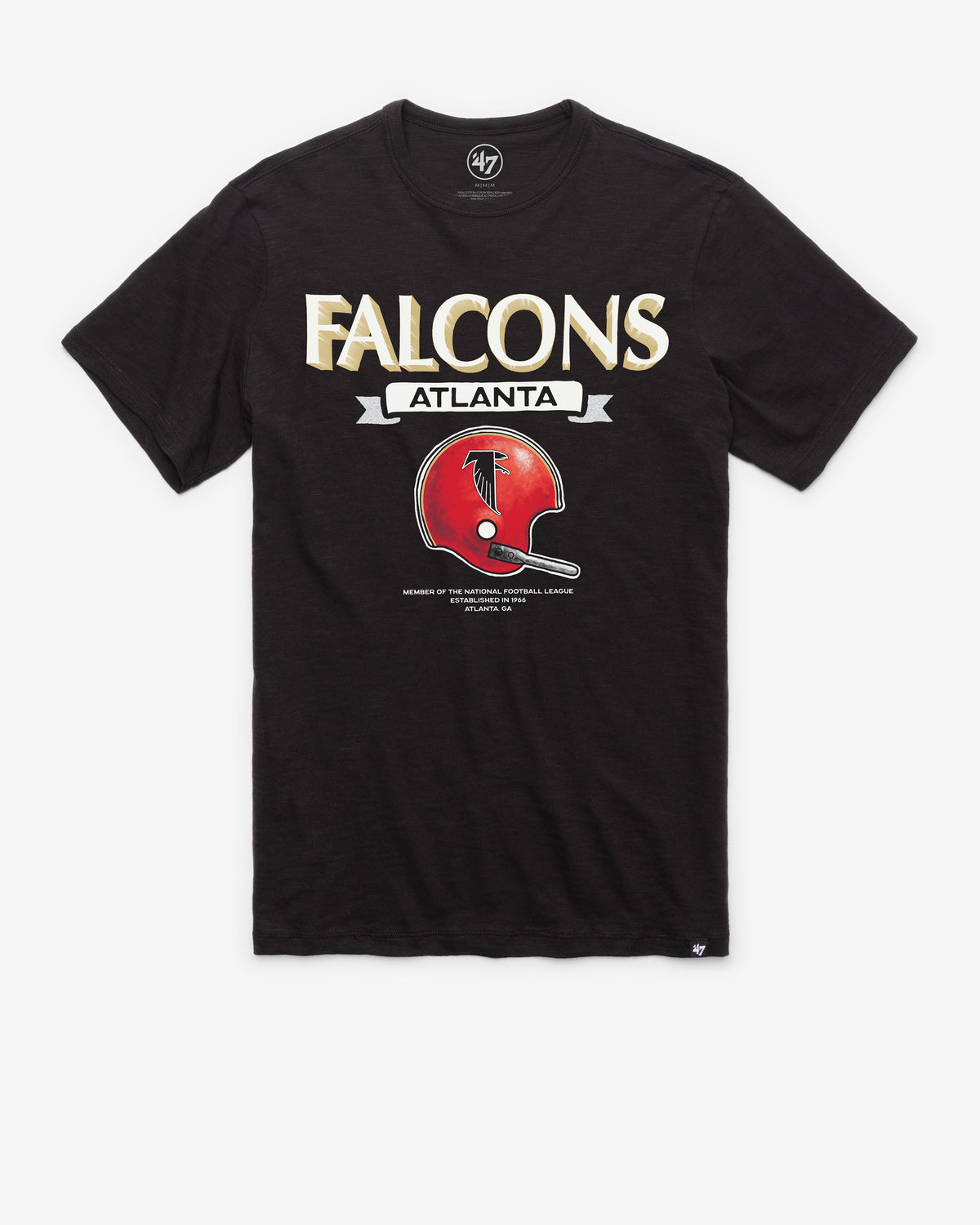 ATLANTA FALCONS HISTORIC LONG HAUL '47 SCRUM TEE JET BLACK