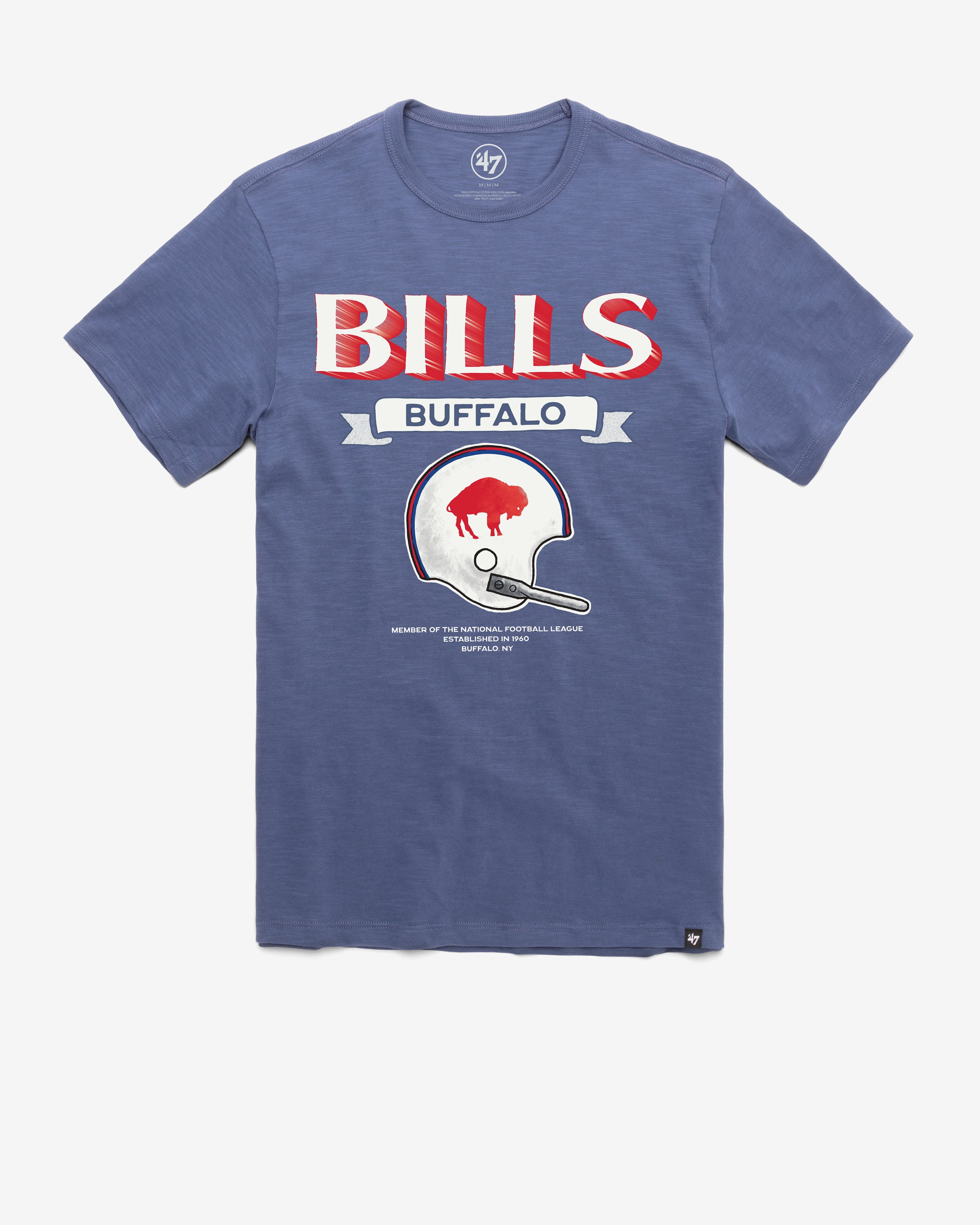 BUFFALO BILLS HISTORIC LONG HAUL '47 SCRUM TEE BLEACHER BLUE