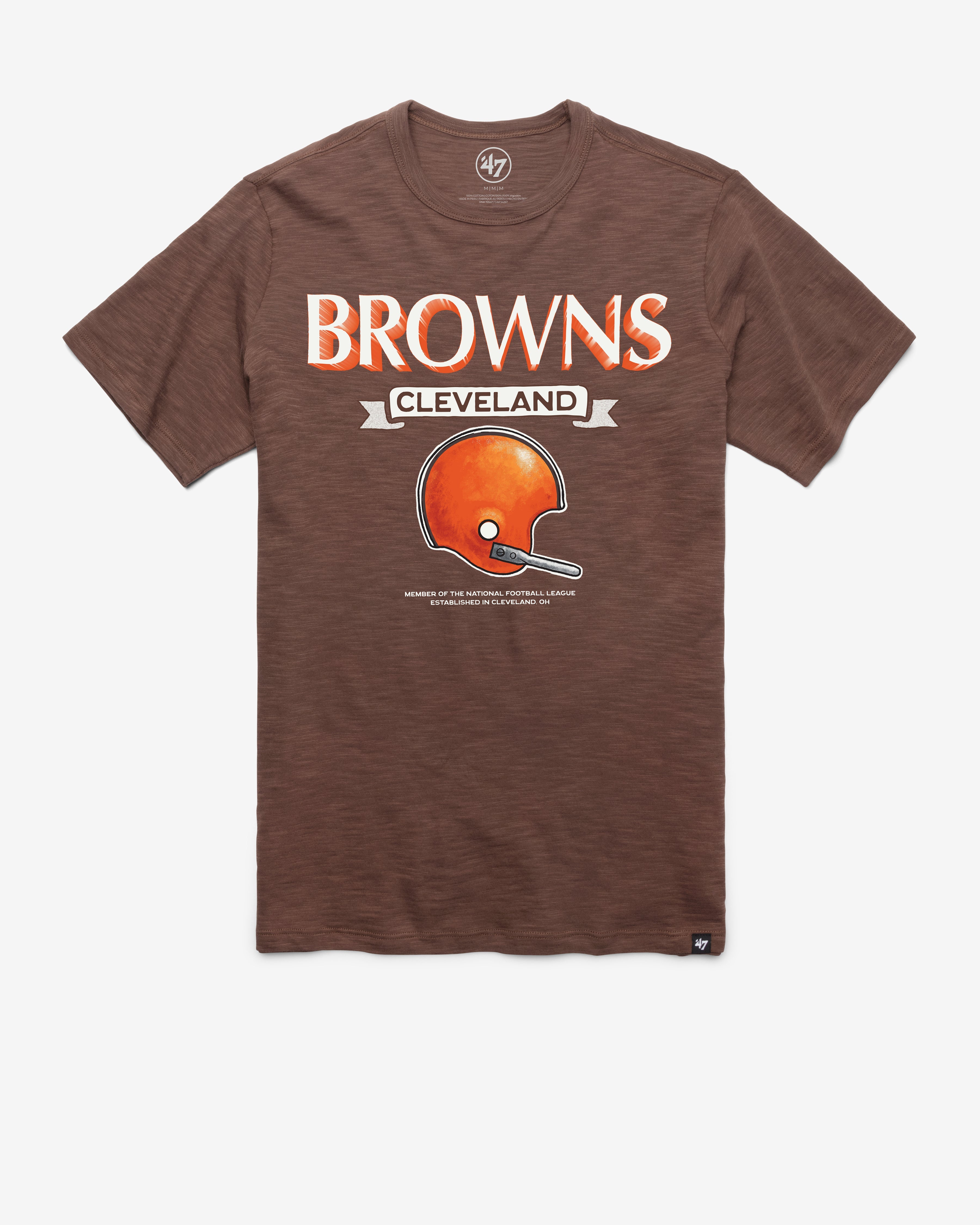 CLEVELAND BROWNS HISTORIC LONG HAUL '47 SCRUM TEE CHOCOLATE