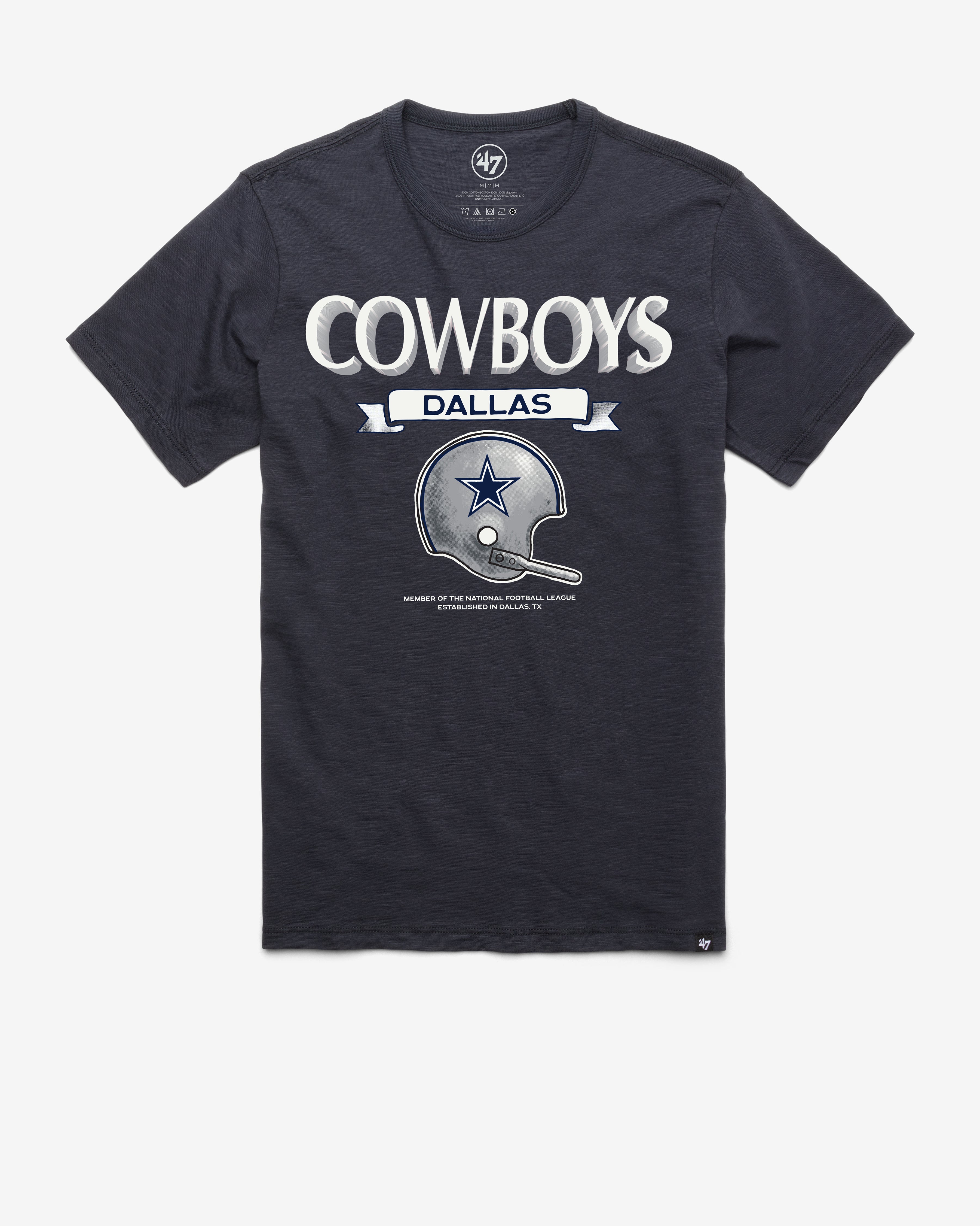 DALLAS COWBOYS HISTORIC LONG HAUL '47 SCRUM TEE FALL NAVY