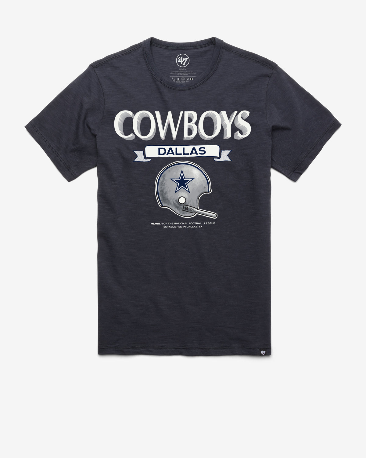 DALLAS COWBOYS HISTORIC LONG HAUL '47 SCRUM TEE FALL NAVY