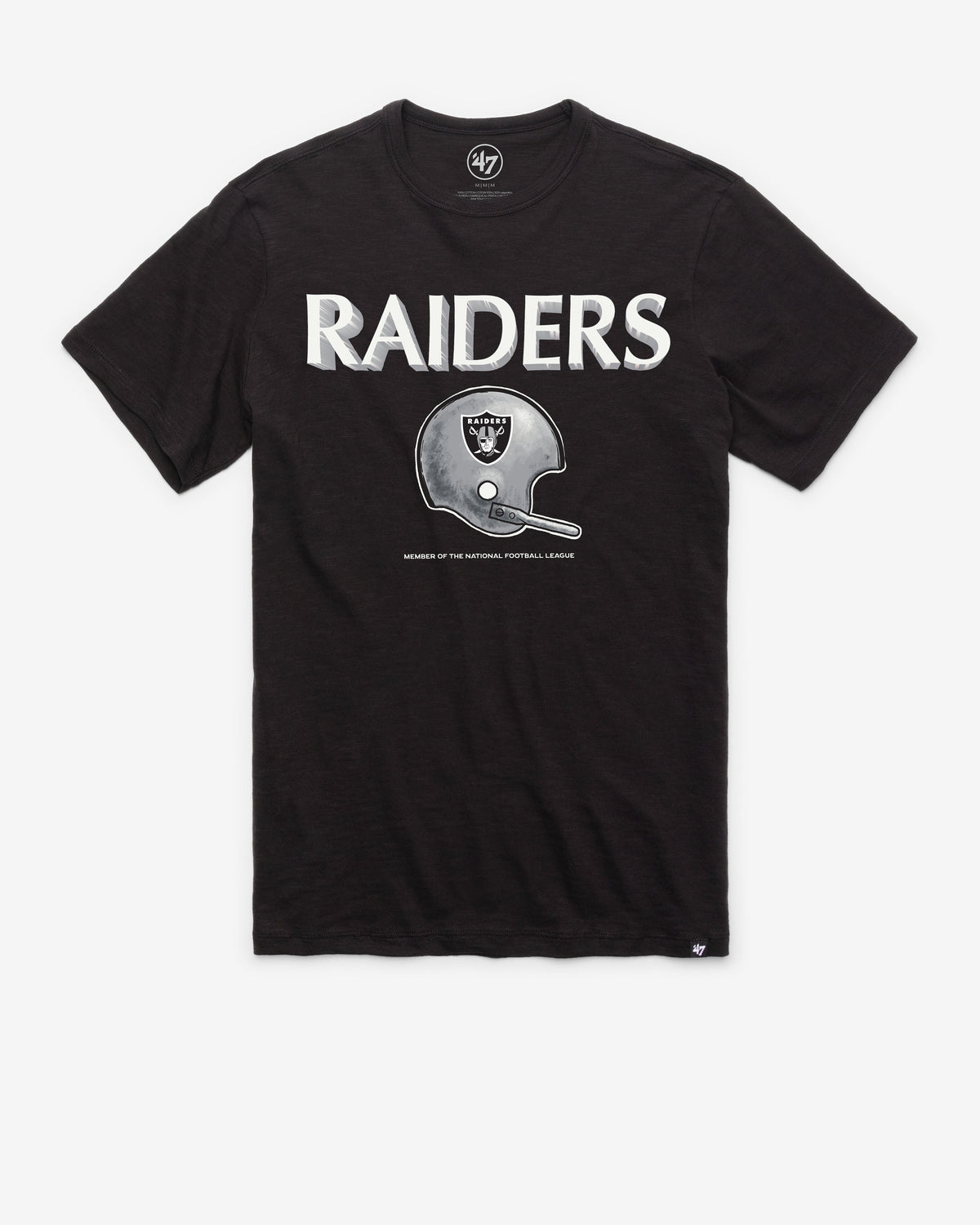 LAS VEGAS RAIDERS HISTORIC LONG HAUL '47 SCRUM TEE JET BLACK