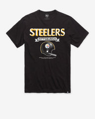 PITTSBURGH STEELERS HISTORIC LONG HAUL '47 SCRUM TEE JET BLACK