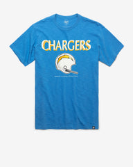 LOS ANGELES CHARGERS HISTORIC LONG HAUL '47 SCRUM TEE BLUE RAZ