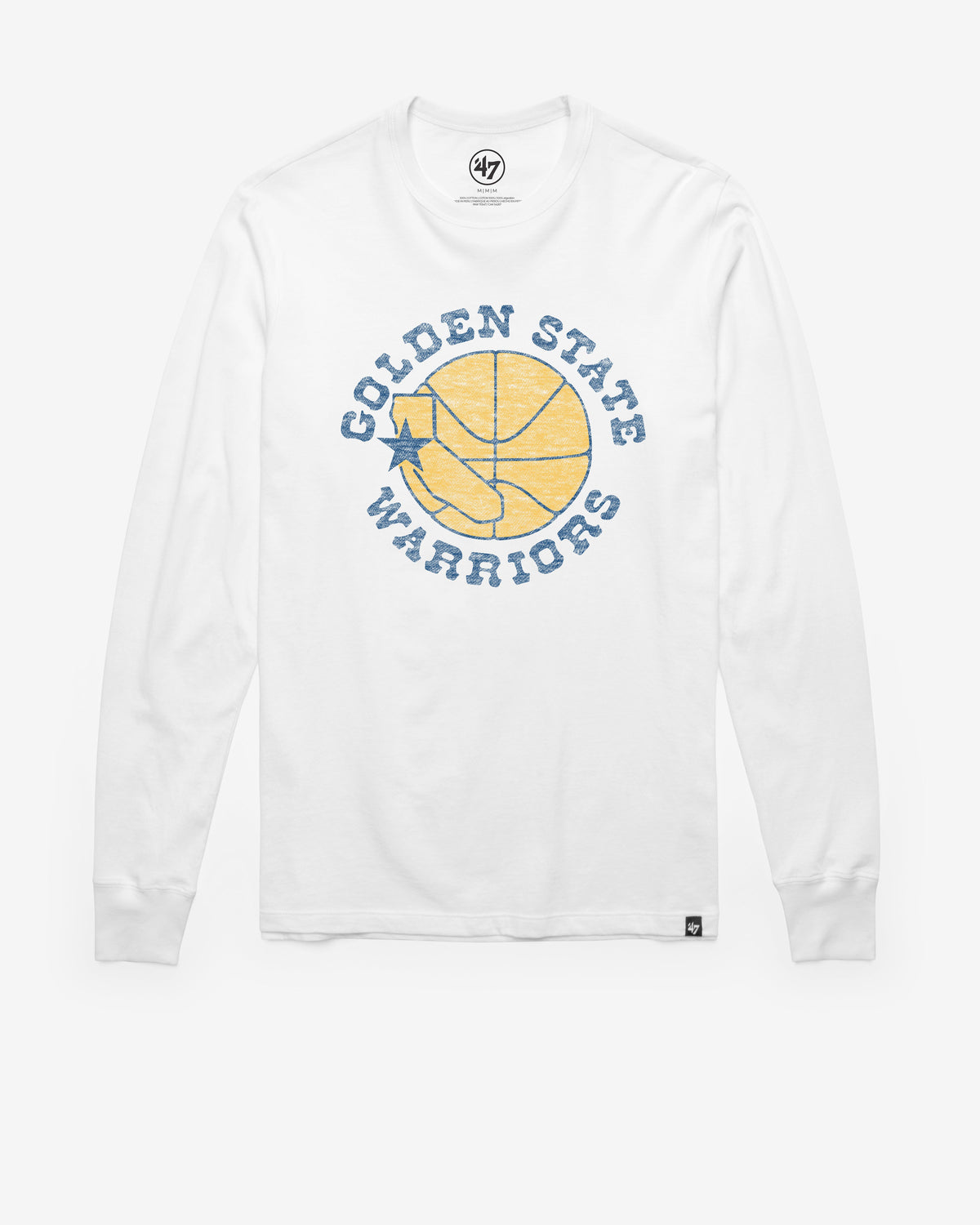 GOLDEN STATE WARRIORS HARDWOOD CLASSICS PREMIER '47 FRANKLIN LONG SLEEVE TEE WHITE WASH