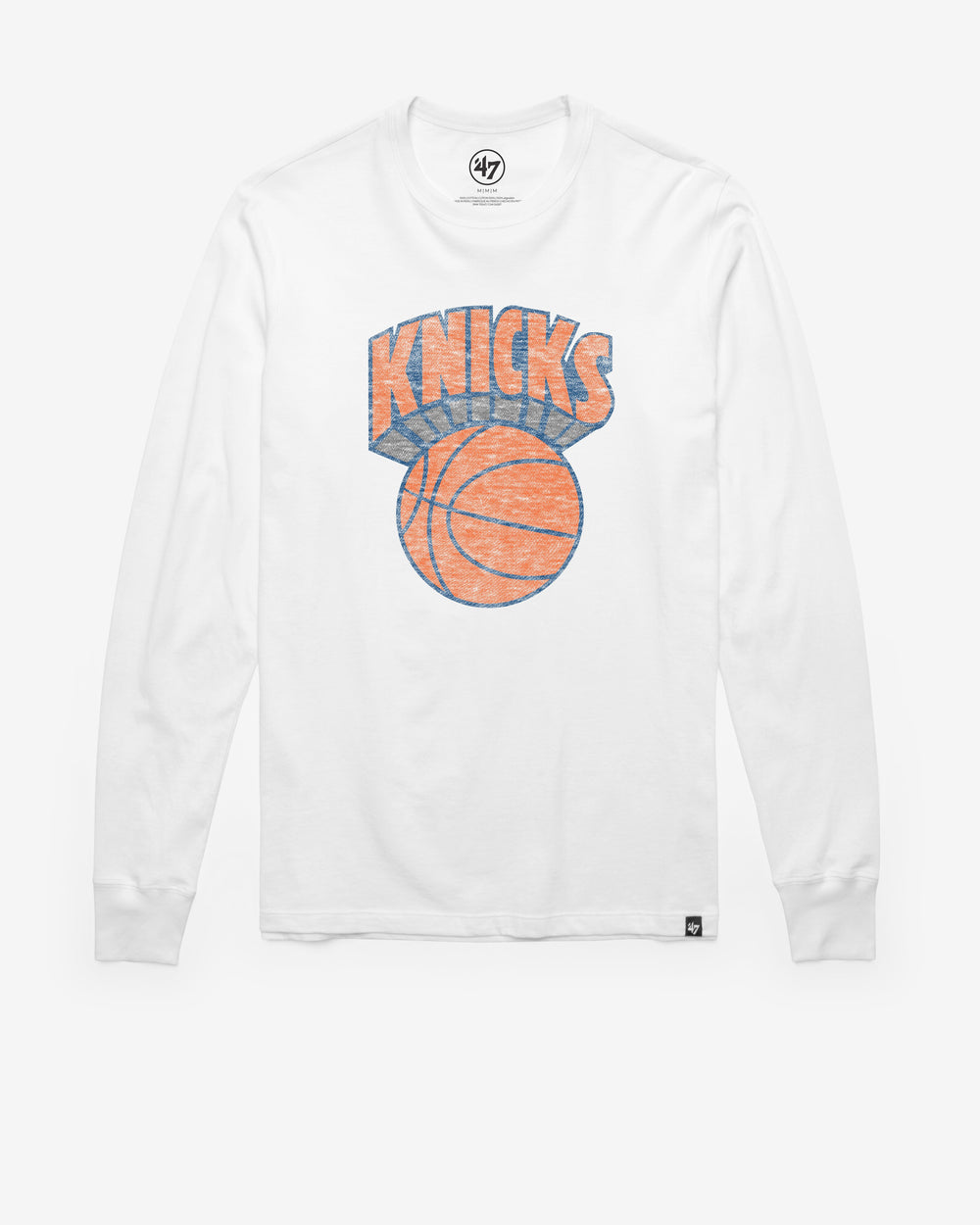 NEW YORK KNICKS HARDWOOD CLASSICS PREMIER '47 FRANKLIN LONG SLEEVE TEE WHITE WASH