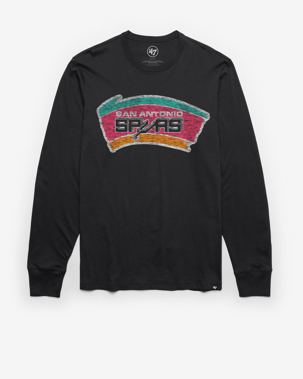 SAN ANTONIO SPURS HARDWOOD CLASSICS PREMIER '47 FRANKLIN LONG SLEEVE TEE FLINT BLACK
