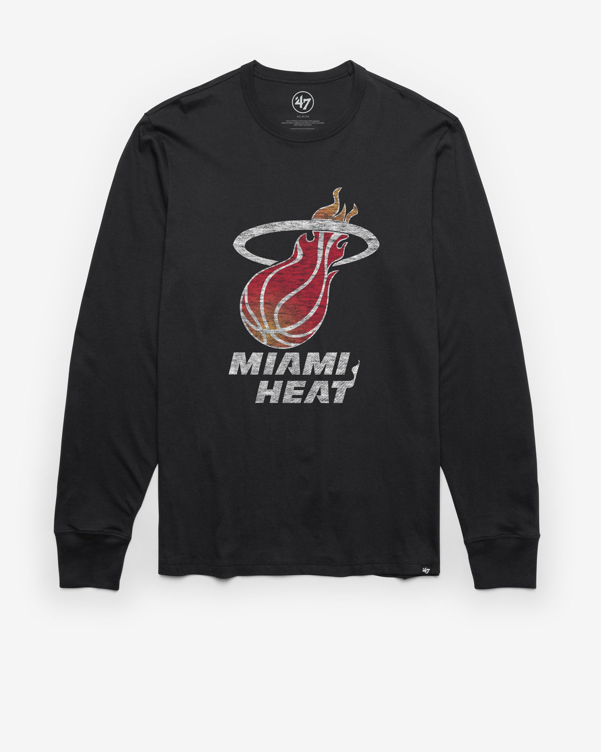 MIAMI HEAT HARDWOOD CLASSICS PREMIER '47 FRANKLIN LONG SLEEVE TEE FLINT BLACK